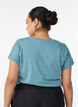 Short sleeved cotton blend t-shirt, Blue, Model image number 2