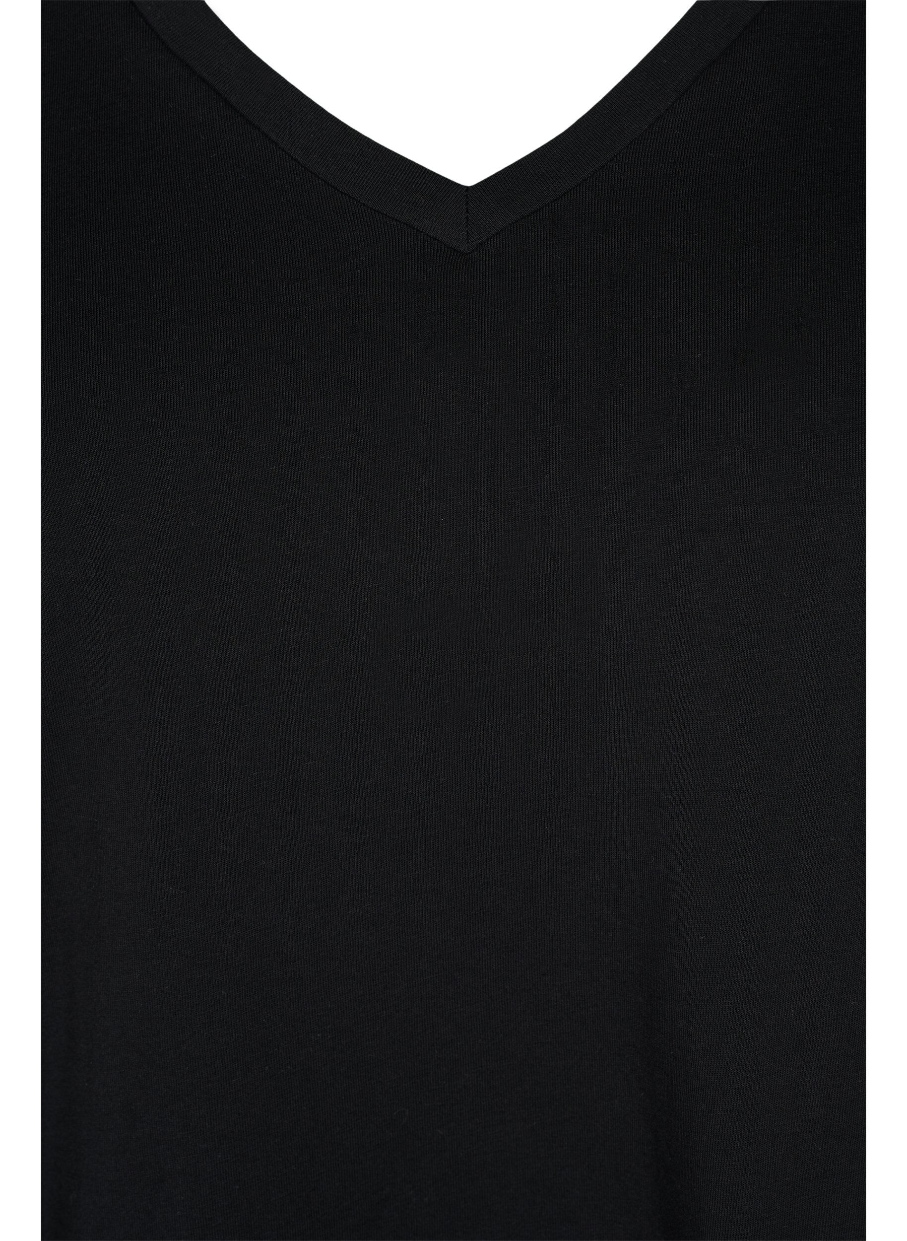 Zizzifashion 2-pack basic cotton t-shirt, Black/Black, Packshot image number 2