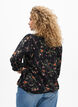 Blouse with 3/4 sleeves and lace details, Black, Model image number 2