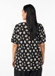 Patterned blouse with short sleeves, Black, Model image number 2