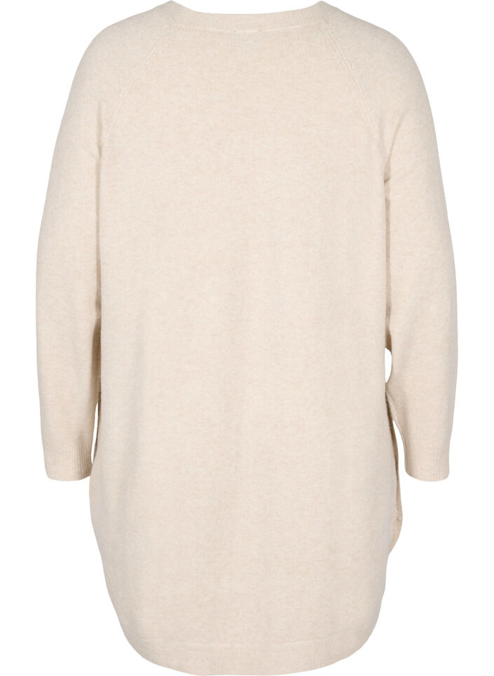 Melange knit dress with buttons, Pumice Stone Mel., Packshot image number 1