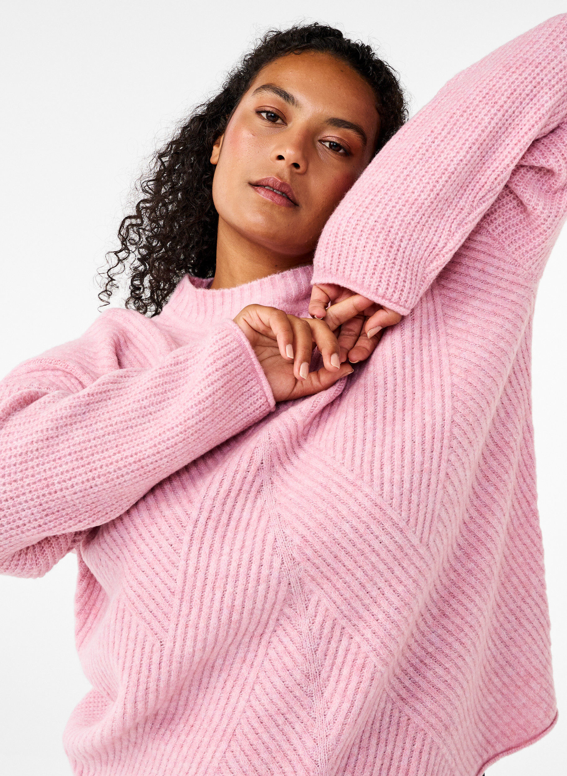 Zizzifashion Jumper with a striped pattern and long sleeves, Corsage Mel., Image image number 0