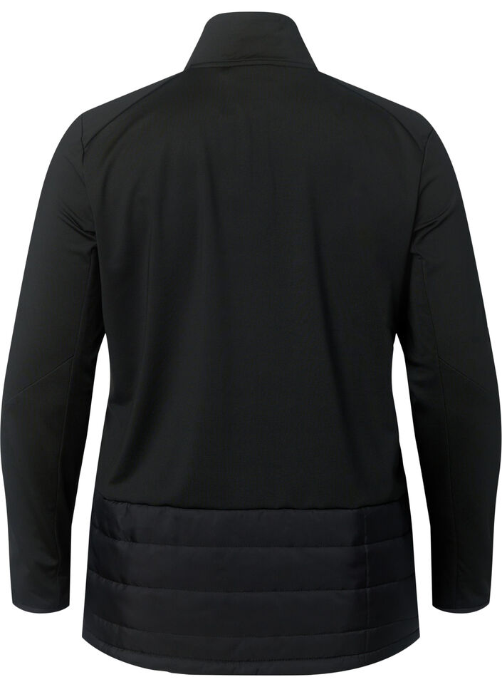 Sports cardigan with quilt and zip, Black, Packshot image number 1