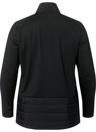 Sports cardigan with quilt and zip, Black, Packshot image number 1