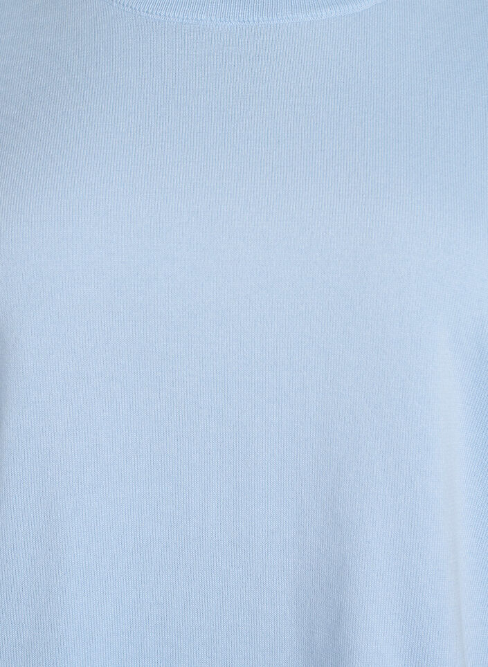 Fine-knit blouse with short sleeves, Light Blue, Packshot image number 2