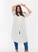 Striped shirt dress in viscose, White AOP, Model image number 0