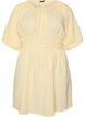 Short small check dress with balloon sleeves, Yellow, Packshot image number 0