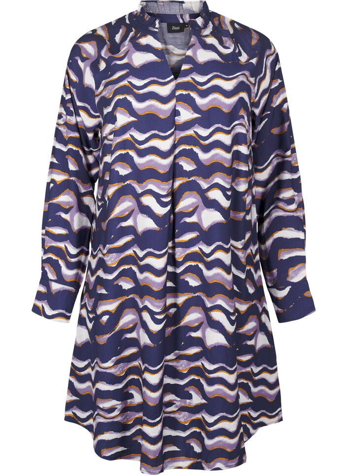 Knee-length dress with print and A-shape, Naval Academy AOP, Packshot image number 0