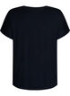 Loose viscose night tee, Black, Packshot image number 1