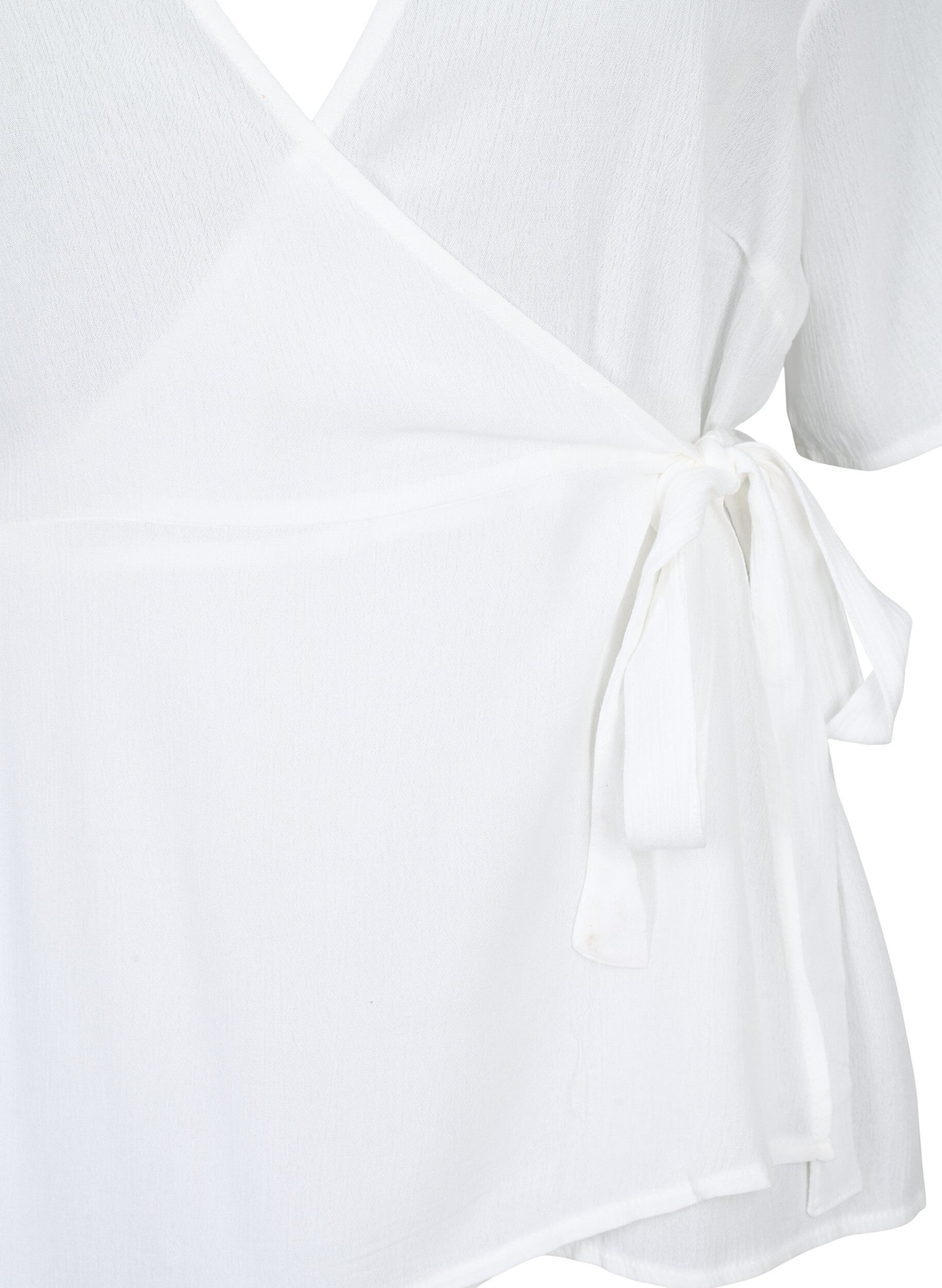 Zizzifashion Viscose blouse with wrap, Bright White, Packshot image number 2