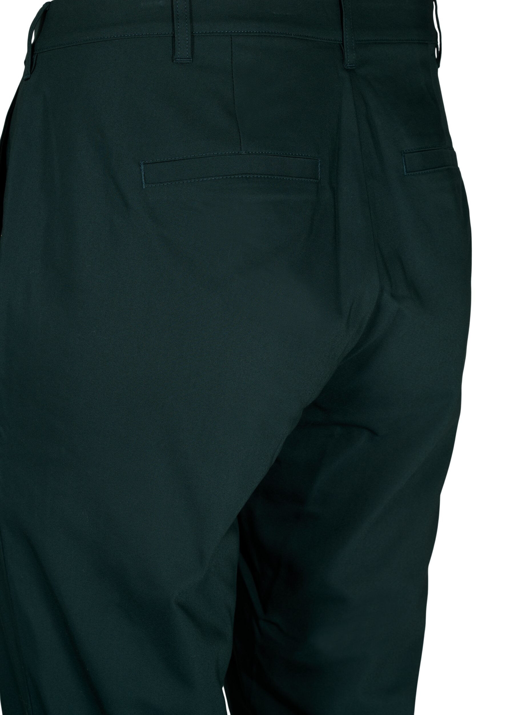 Zizzifashion High-waisted trousers with straight legs, Green, Packshot image number 3