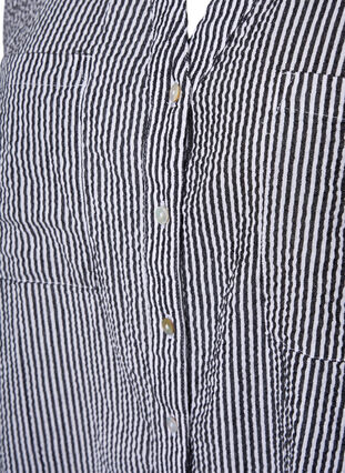 Short-sleeved cotton shirt with stripes, Black Stripe, Packshot image number 2