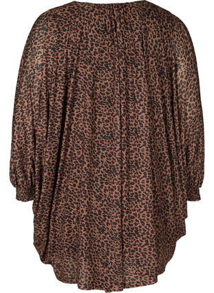 Leopard print tunic with smocking, Leo, Packshot image number 1