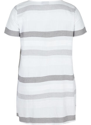 Striped, short-sleeved dress, White Stripe, Packshot image number 1