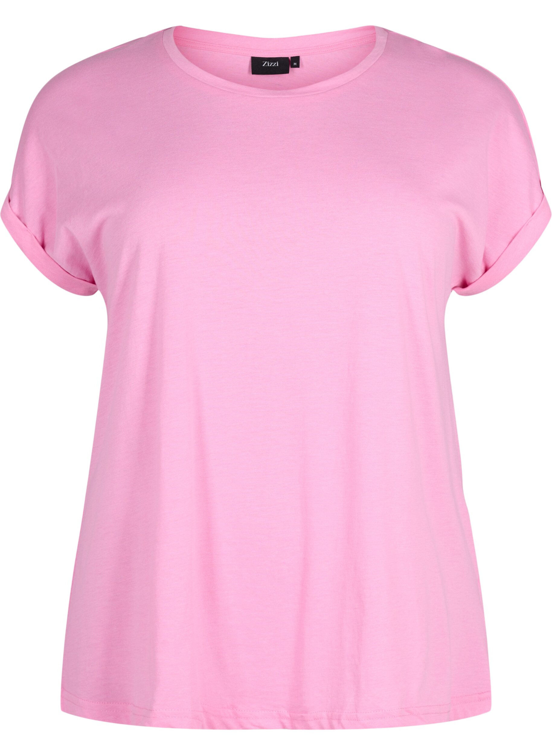 Zizzifashion Short sleeved cotton blend t-shirt, Pink, Packshot image number 0