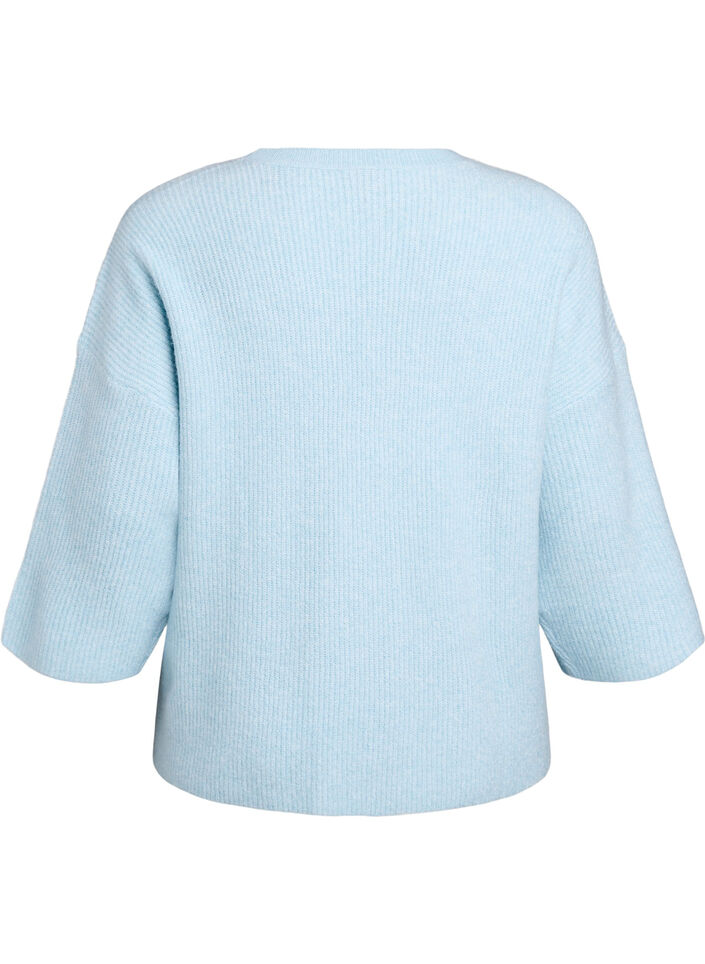 Loose knit with 3/4-sleeves, Light Blue, Packshot image number 1