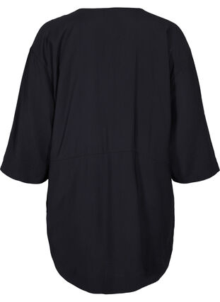 Tunic with v-neck and 3/4-length sleeves, Black, Packshot image number 1