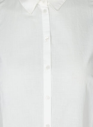 Sleeveless cotton shirt with broderie anglaise, Bright White, Packshot image number 2