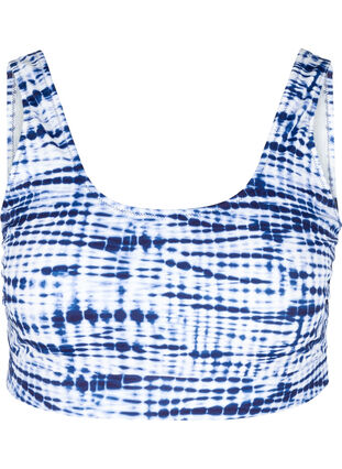 Printed bikini top with a round neckline, Tie Dye Print, Packshot image number 0