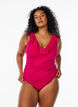 Swimsuit with ruffles and removable inserts, Cerise, Model image number 0