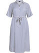 Ankle-length shirt dress with tie belt and stripes, Blue, Packshot image number 0