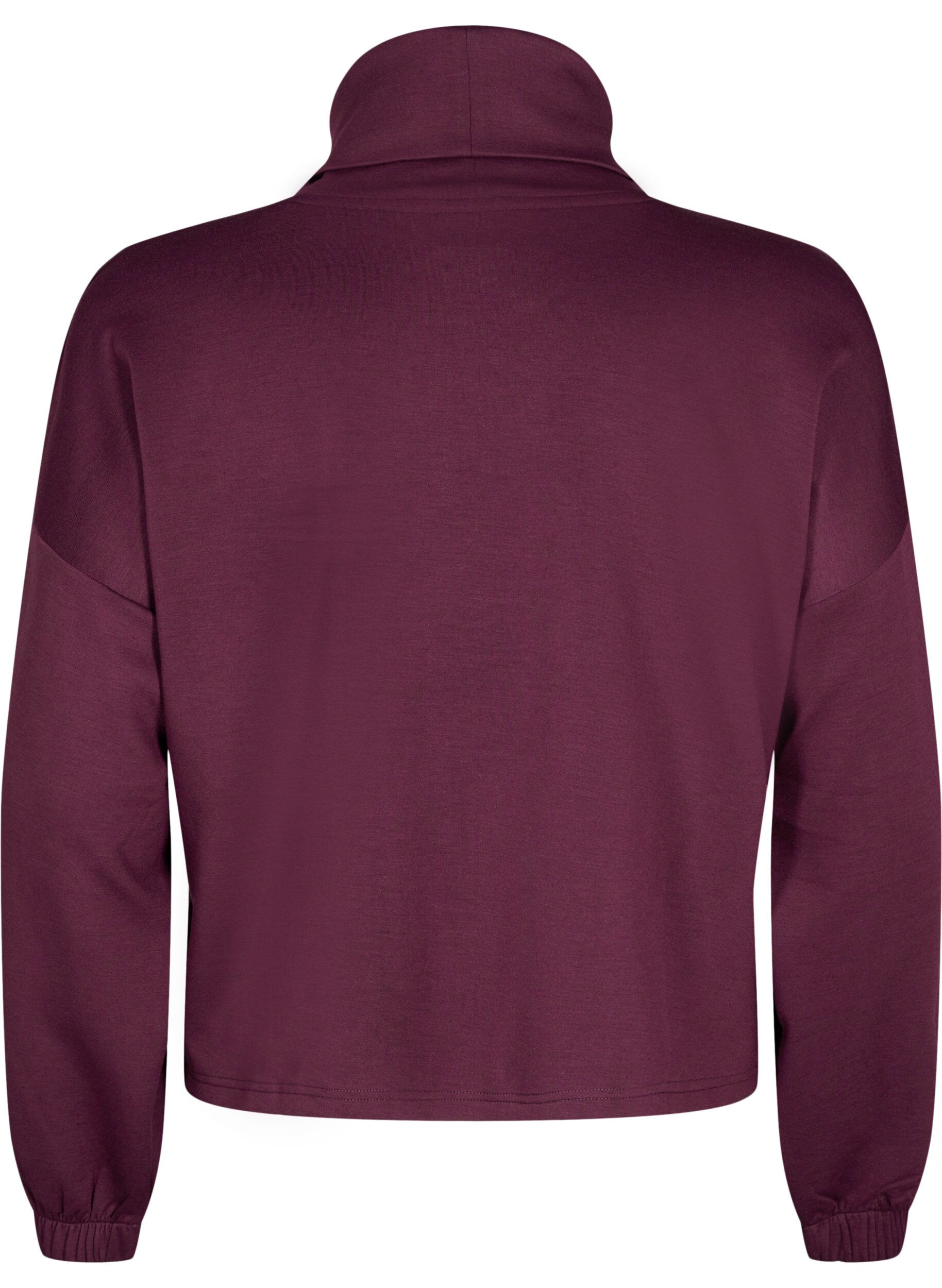 Zizzifashion Blouse with turtleneck in modal mix, Dark Bordeaux, Packshot image number 1
