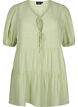 A-line viscose tunic with lace-up detail, Green, Packshot image number 0