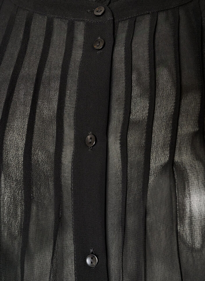 Viscose blouse with a ruffle collar, Black, Packshot image number 2