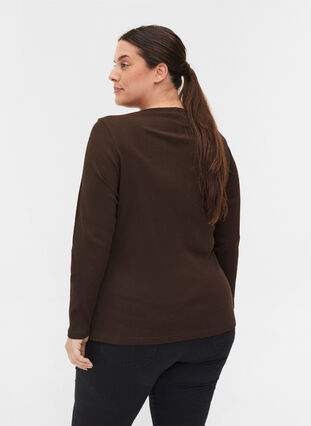 Long sleeve ribbed blouse with button detailing, Molé, Model image number 1