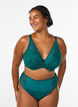 Padded underwired lace bra, Green, Model image number 1