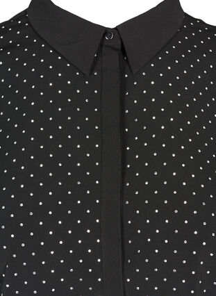 Long shirt with studs, Black, Packshot image number 2