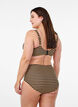 High-waisted bikini bottoms with stripes, Brown, Model image number 1