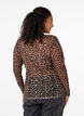 Mesh blouse with leopard pattern, Brown, Model image number 2