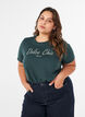 T-shirt in organic cotton with print, Green, Model image number 0