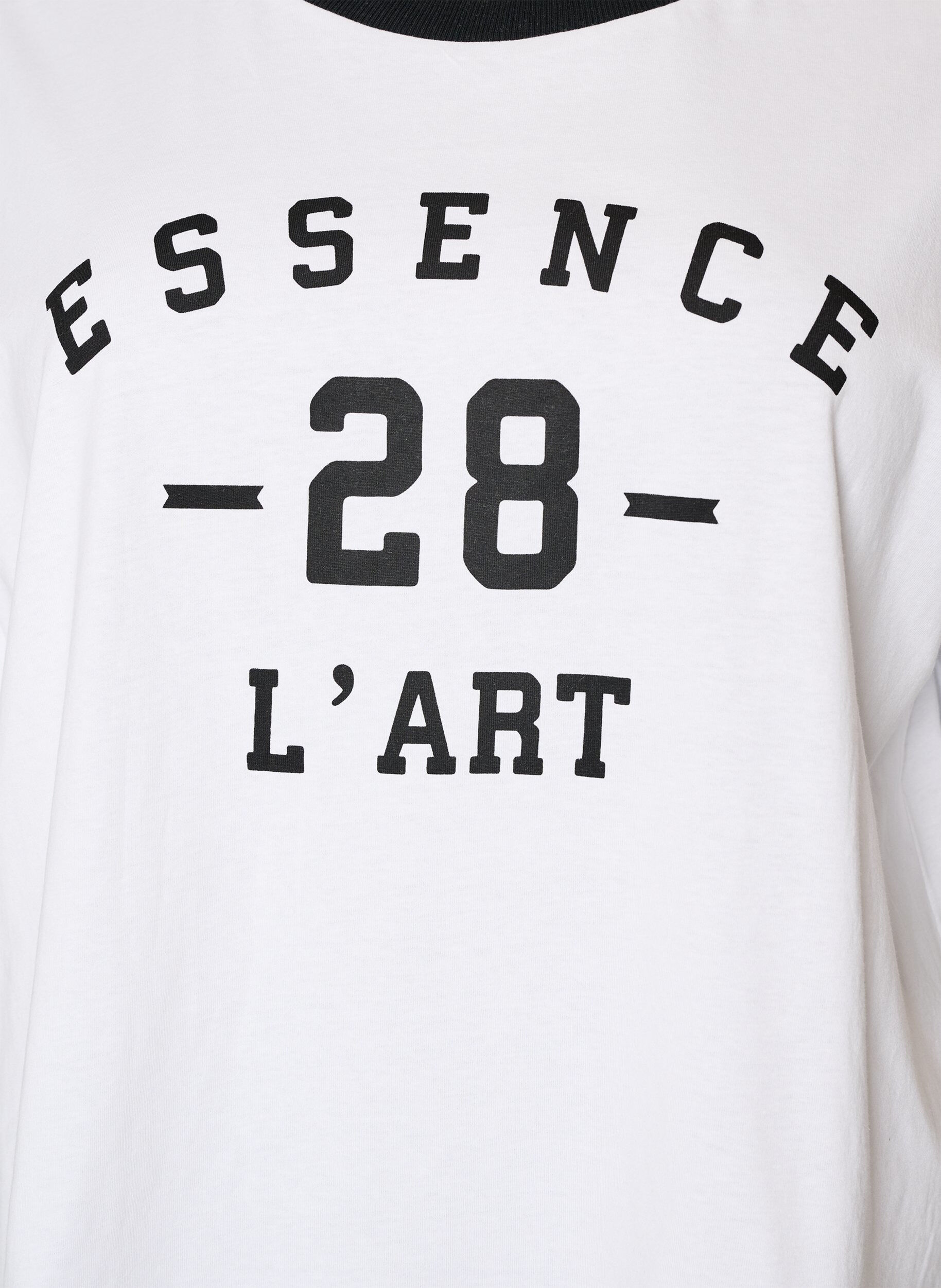 Zizzifashion Cotton T-shirt with text print and boxy fit, White, Packshot image number 2