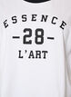 Cotton T-shirt with text print and boxy fit, White, Packshot image number 2