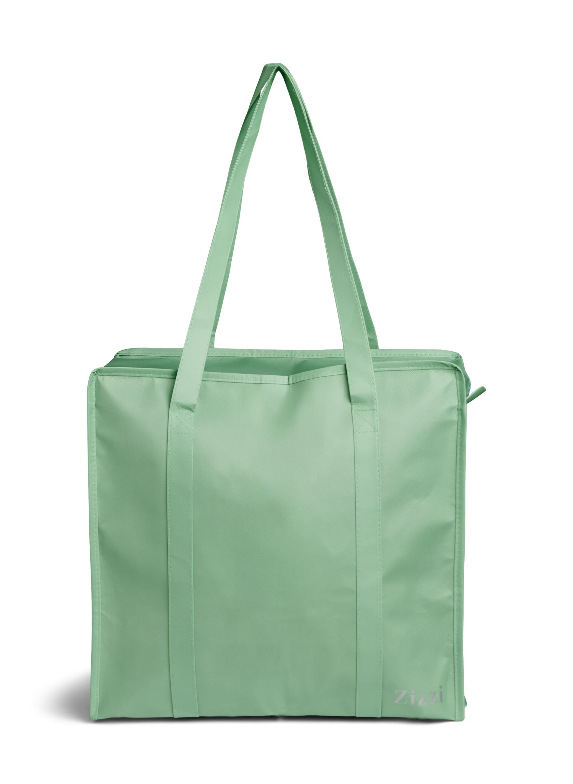 Zizzifashion Shopping bag with zipper, Green, Packshot image number 0