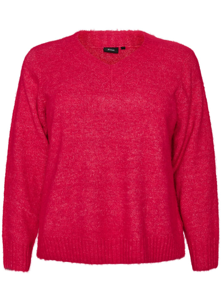 V-neck jumper, Pink, Packshot image number 0
