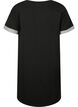 Short-sleeved sweat dress with pockets, Black, Packshot image number 1
