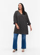 A-shape tunic with print, Blue Beige AOP, Model image number 2