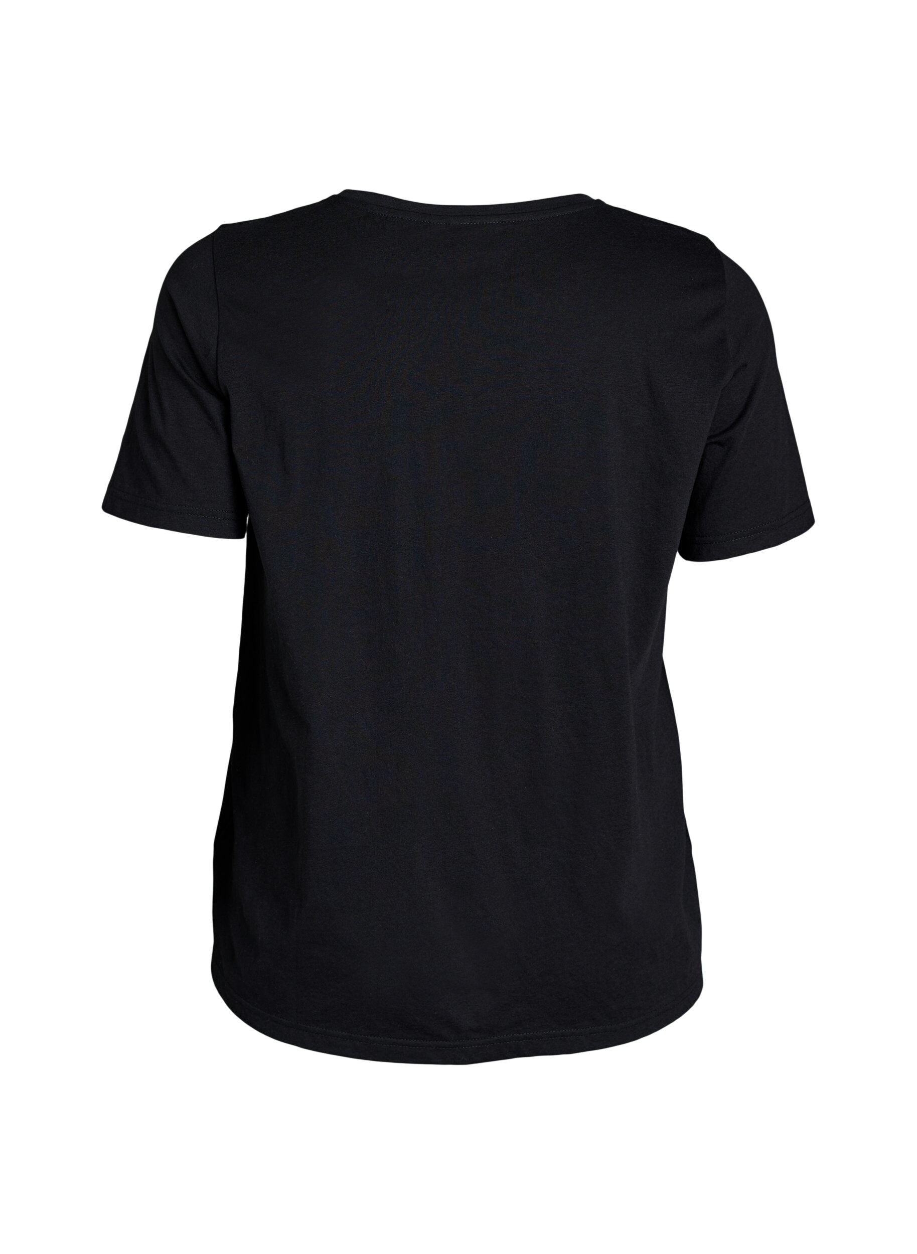 Zizzifashion T-shirt with motif, Black, Packshot image number 1