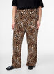 Leopard print straight-leg trousers, Brown, Model image number 2