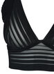 Striped mesh bra, Black, Packshot image number 2