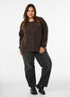 Cardigan with sequins and buttons, Brown, Model image number 1
