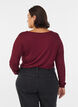 Long-sleeved blouse in wool and viscose, Dark Bordeaux, Model image number 2