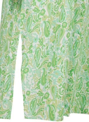 Printed viscose midi dress with long sleeves, Green Paisley AOP, Packshot image number 3