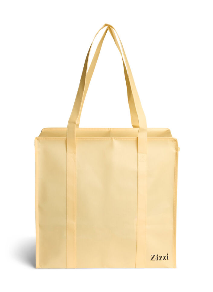 Shopping bag with zipper, Yellow, Packshot image number 0