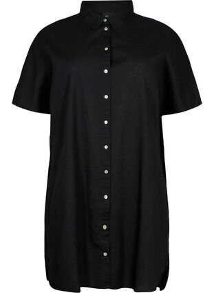 Long shirt with short sleeves, Black, Packshot image number 0
