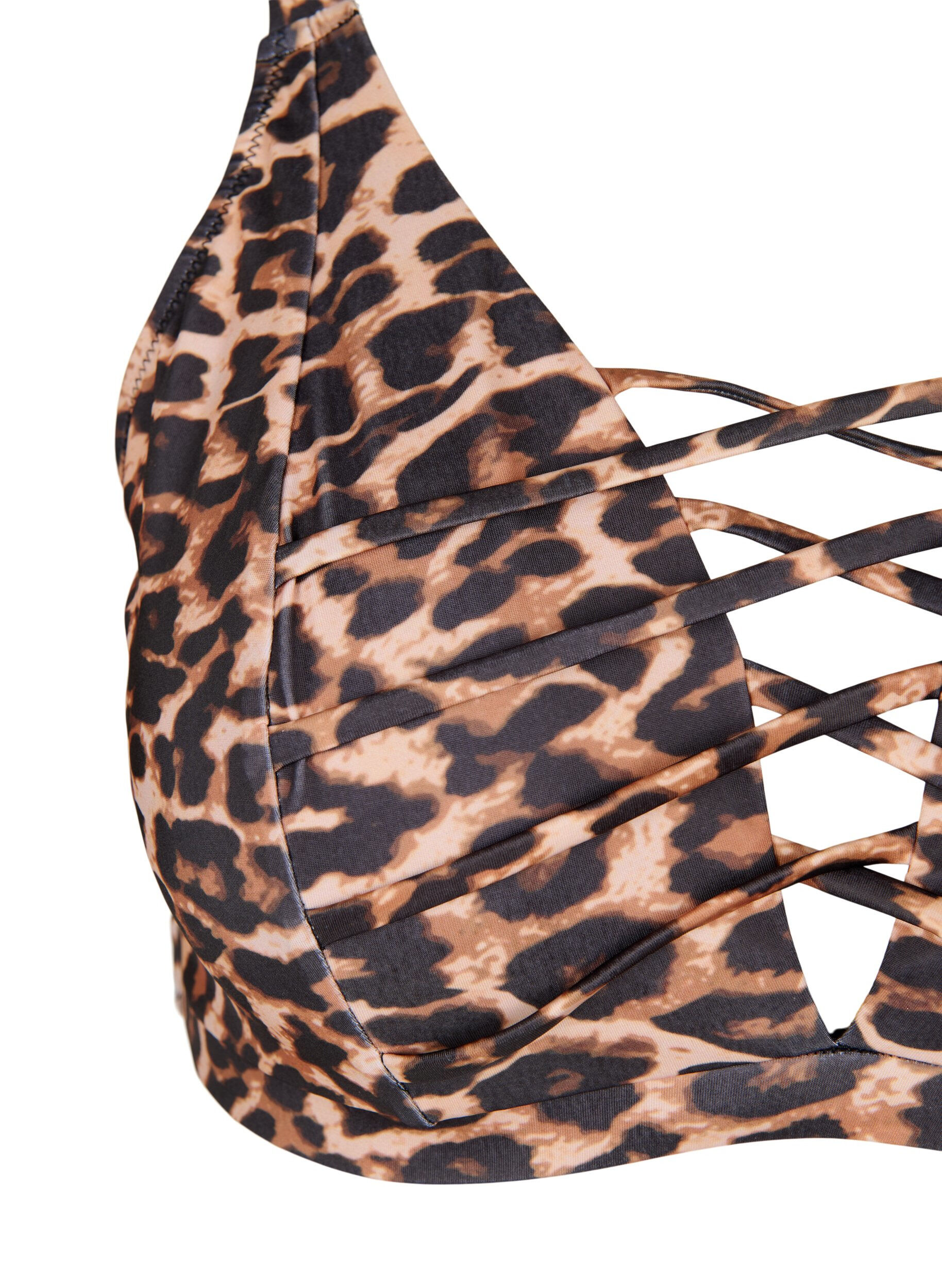 Zizzifashion Leopard print bikini bra with thong detail, Autentic Leopard, Packshot image number 2