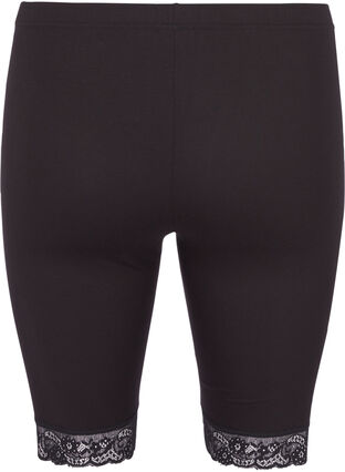Shorts with a lace trim, Black, Packshot image number 1